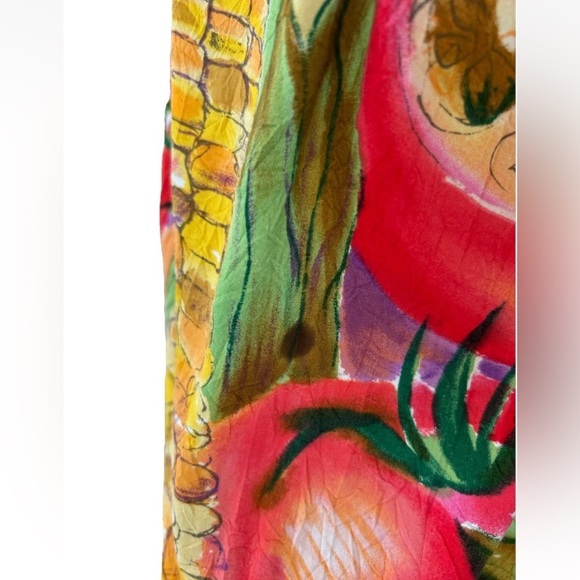 VTG 90s Jams World Hawaiian Watercolor Tropical Fruit Print Sheath Dress Small - Picture 8 of 8